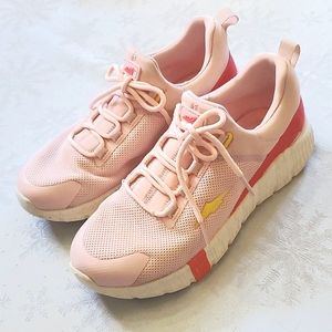 Avia Light Pink Memory Foam Sneakers Women's Size 8W Lace-up Shoes